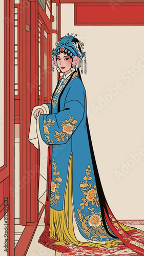 Chinese Opera Female Character in Traditional Attire