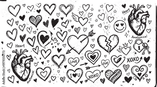 Colorful hand drawn flat vector illustration of a modern cityscape with skyscrapers clouds and a vibrant sky perfect for urban design