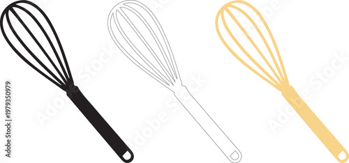 Whisk Silhouette Icon Illustration Vector 