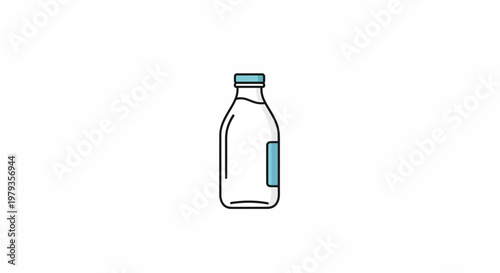 Illustration of a milk bottle against a clean white background, minimalistic design
