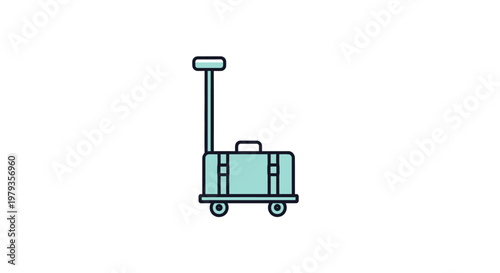 Illustration of a luggage cart, perfect for travel and representing transportation
