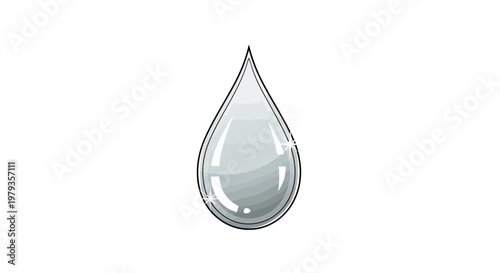 Illustration of a water droplet, a symbol of purity, cleanliness and freshness