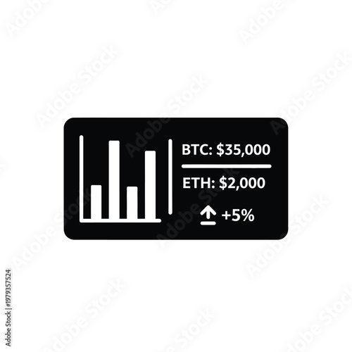 Cryptocurrency price chart display.