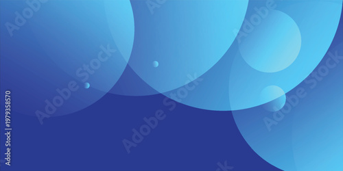Illustration blue spheres float softly against a deep blue backdrop, blue shapes composition, soft glowing shapes with smooth gradients, vector illustration art