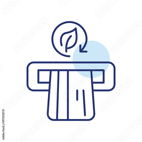 Credit card in ATM slot, leaf and renew arrow. Eco finances and environmental friendly banking. No receipt paperless transactions. Pixel perfect, editable stroke vector icon