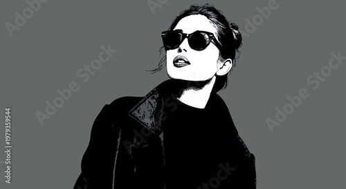 Chic Woman in Sunglasses Illustration