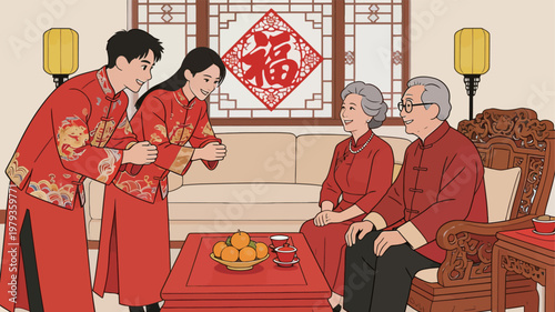 Chinese New Year Celebration with Family