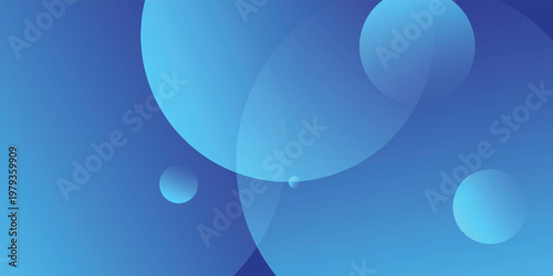 Creative blue spheres float softly against a deep blue backdrop, blue shapes composition, abstract floating sphere composition, vector creative background