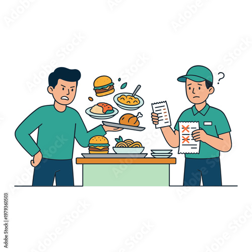 Illustration of a Person Making a Wrong in Ordering Goods