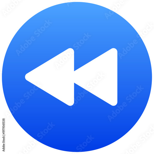 Circular blue button icon with rewind symbol for media control Free Download Circular blue button icon with rewind symbol for media control - GFXLoad