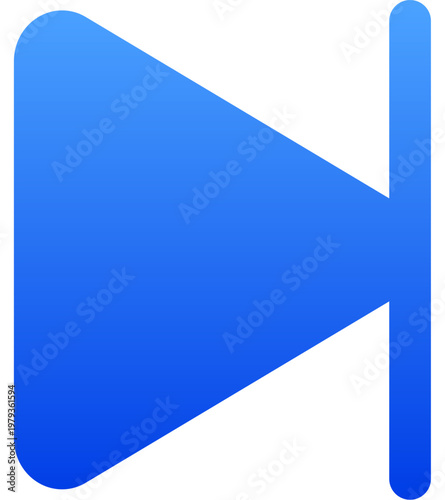 Solid blue skip forward icon for media player and music track control