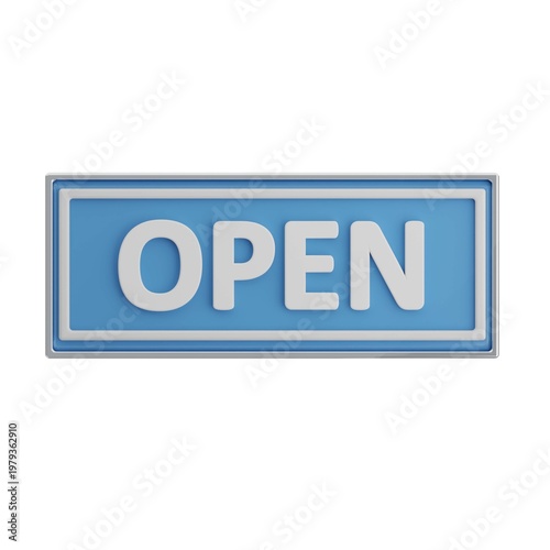 Simple digital icon representing an open sign for storefronts and business branding.