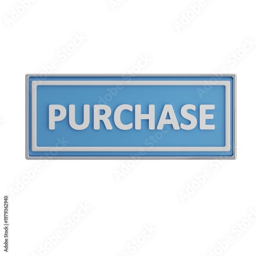 Digital blue purchase button sign, ideal for e-commerce websites, online shopping, and financial transaction platforms.