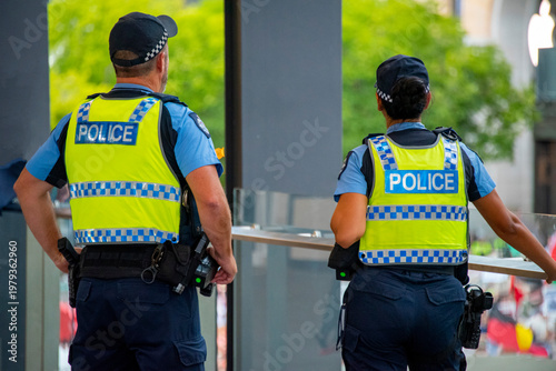 Police Force Patrolling in the City