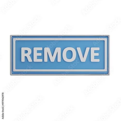 Digital remove button sign for user interfaces, buttons, and application prompts for deletion actions.