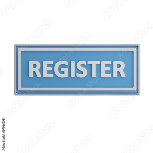 Digital registration button sign for websites and apps, symbolizing user registration and onboarding processes.