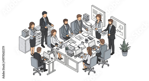 Business people in office meeting.
