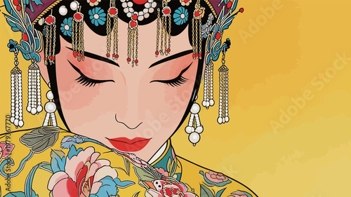 Traditional Chinese Opera Actress Illustration