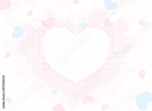 パステルカラーの可愛いハート漫画背景