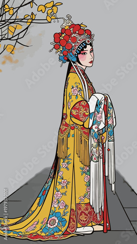 Chinese Peking Opera Female Character Illustration