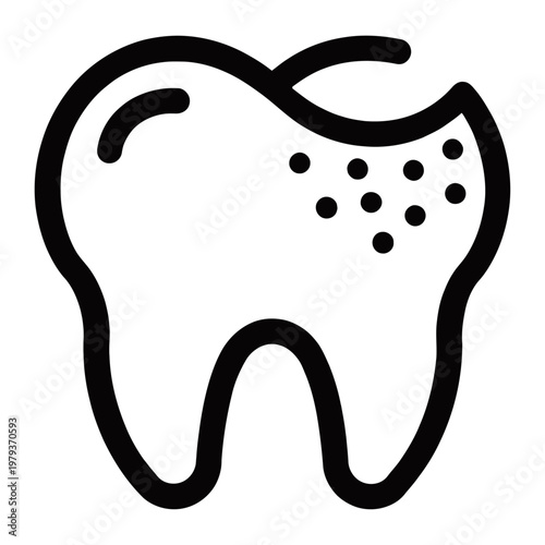 Vector of a tooth with visible decay