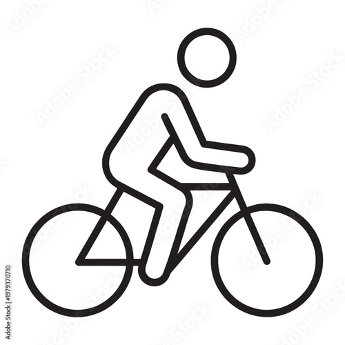 Vector of a person riding a bicycle with two large wheels