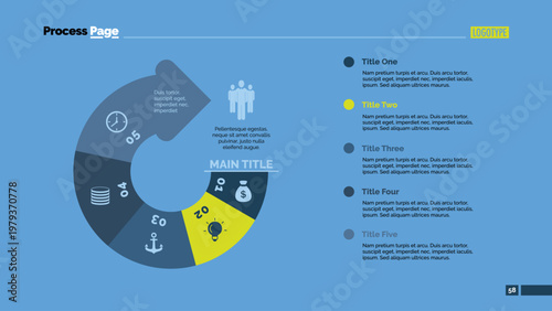 Five Steps Circular Arrow Slide Template