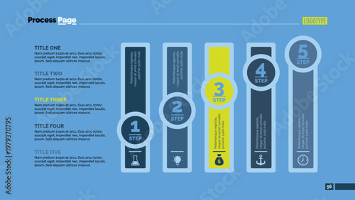 Five Steps Columns Slide Template