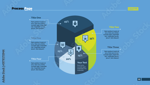 Three Dimensional Pie Chart Slide Template