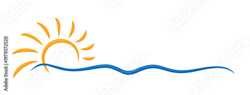 A sun dawn symbol in the sea.

