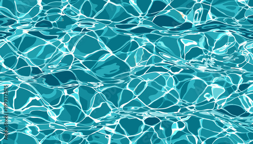 A close-up view of sparkling turquoise water with sunlight reflections