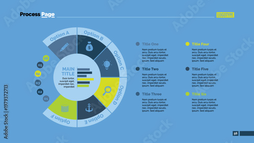 Six Sectors Options Slide Template
