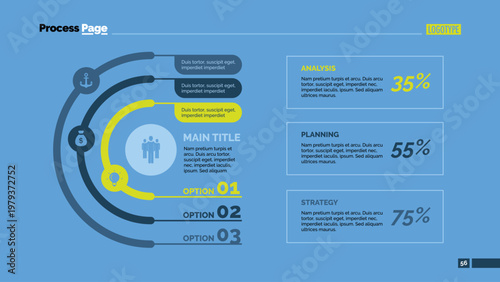 Three Arcs Percentage Chart Slide Template