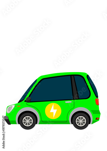 green car isolated on white