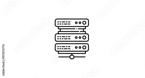 Stack of Electronic Server Devices Illustration.