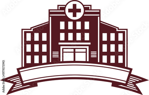 Modern Hospital Building Exterior View Collection. Medical Hospital Building Architecture Set. Healthcare Hospital Building Urban Scene Set. Emergency City Hospital Building Structure Collection.