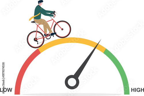 Professional cycling on a speedometer towards high speed