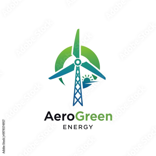 Wind Turbine Logo Design for AeroGreen Energy.