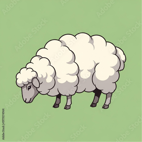 White Sheep Cartoon Illustration Isolated.