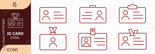 ID Card minimal thin line icons. Related passport  identification  authentication  immigration . Editable stroke. Vector illustration.
