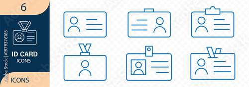 ID Card minimal thin line icons. Related passport  identification  authentication  immigration . Editable stroke. Vector illustration.