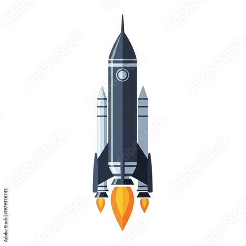 Spacecraft Launching with Fiery Engines.