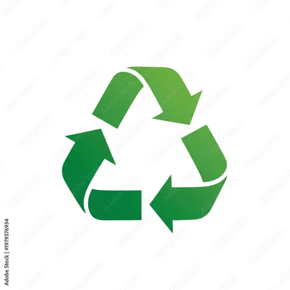 Obraz premium Green Recycling Symbol Arrows Circle Logo.
