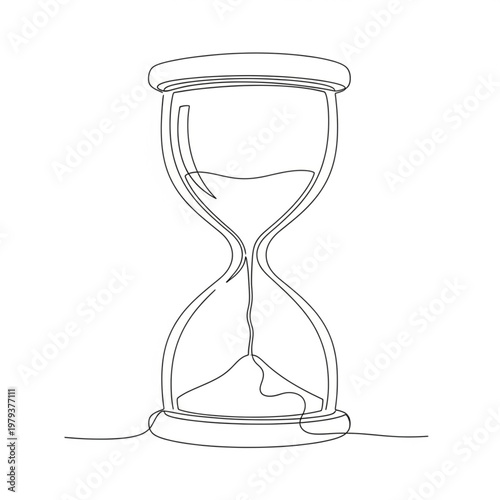 Hourglass with sand flowing between bulbs.