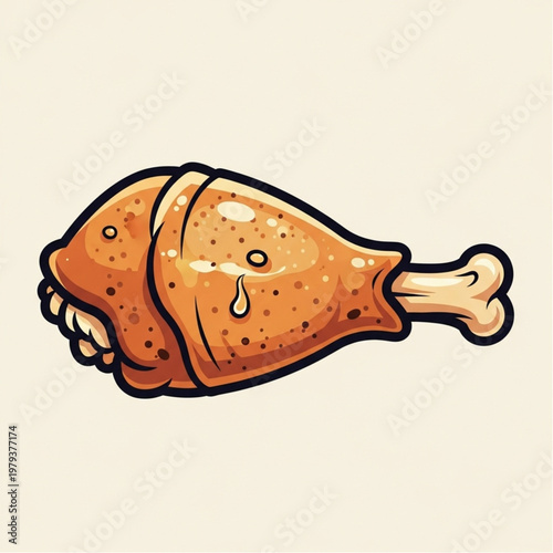 Illustration of a Fried Chicken Drumstick.