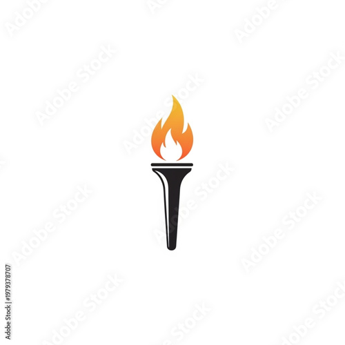 Olympic Torch Illustration with Flames.