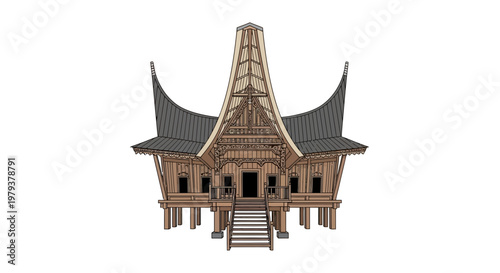 Traditional Minangkabau House Architecture, Indonesia