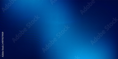 Abstract dark dotted blue and bright blue gradient with smooth blending creating a sleek abstract simple design