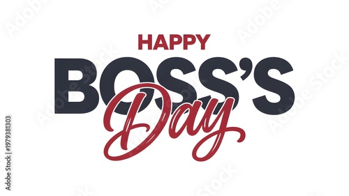 Happy Boss Day Elegant Typography Appreciation Greeting