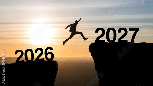 Jumping from 2026 to 2027 Success Concept